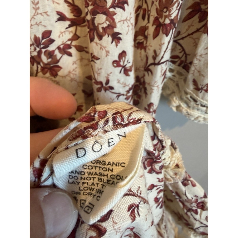 Doen Dress Songbird Toile Floral Lace Victorian Belted Designer Retro S No Belt - Picture 3 of 5